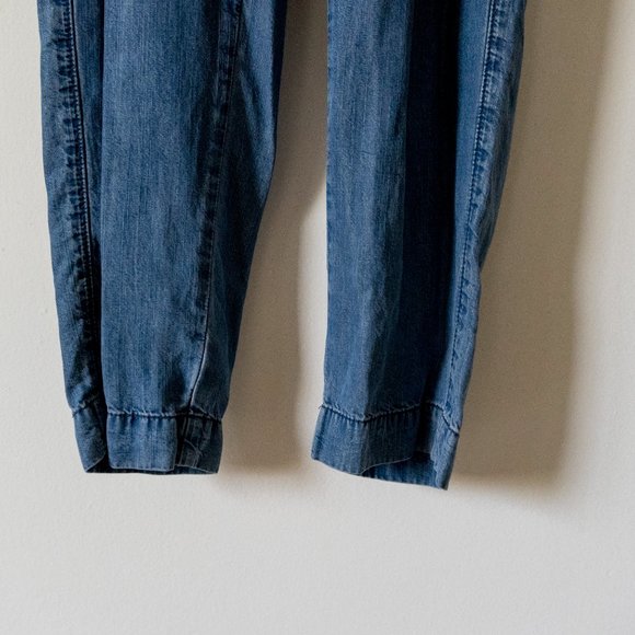 Free People Denim Jumpsuit with Waist Tie Size 0 - Picture 4 of 4